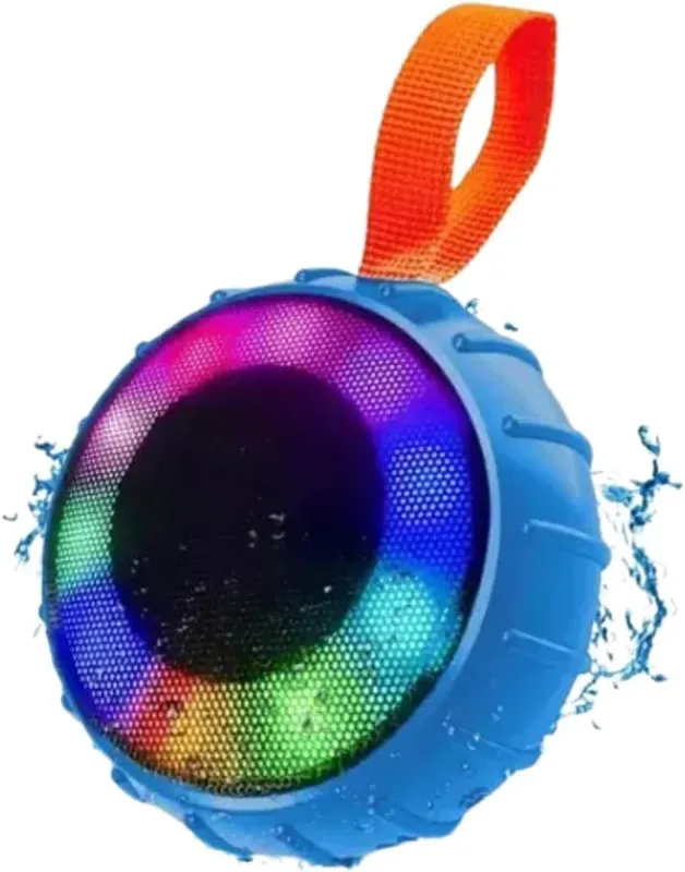 Caixa De Som Portátil Bluetooth A Prova D'água Com Alça E LED E Rádio Fm (azul)