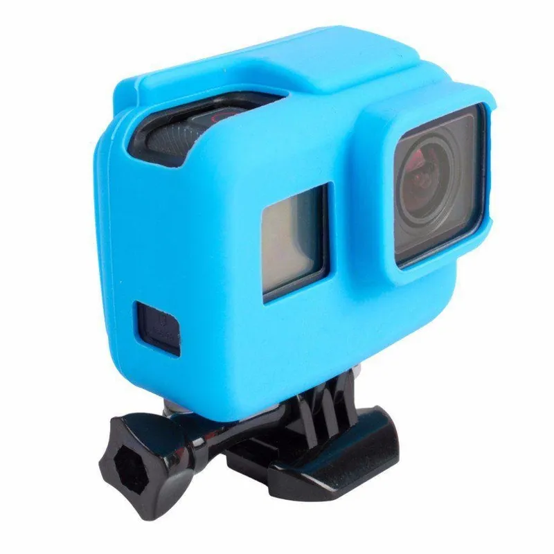 Capa Protetora Silicone Azul Para Câmeras Gopro Hero 5/6/7 Black