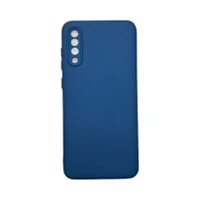 Capa Samsung A70 Silicone Aveludada Protege Câmera Colorida Capinha Anti Impacto A70:azul Escuro