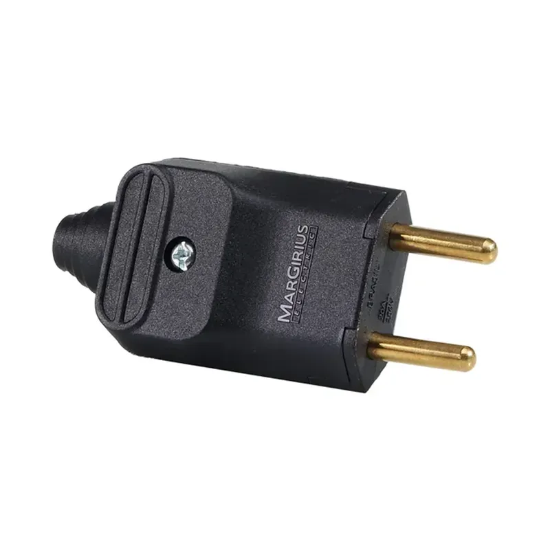 Plug 2 Pinos 10a Macho Pld1 Preto Margirius