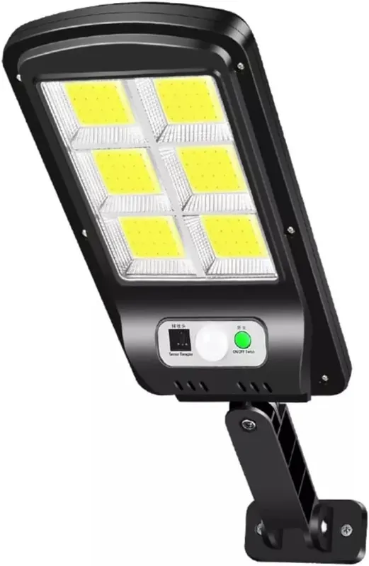 Luminária Solar LED Com Sensor De Presença E Poste De Parede - Autonomia De Até 12h, À Prova D'água, Iluminação Forte Para Áreas Externas