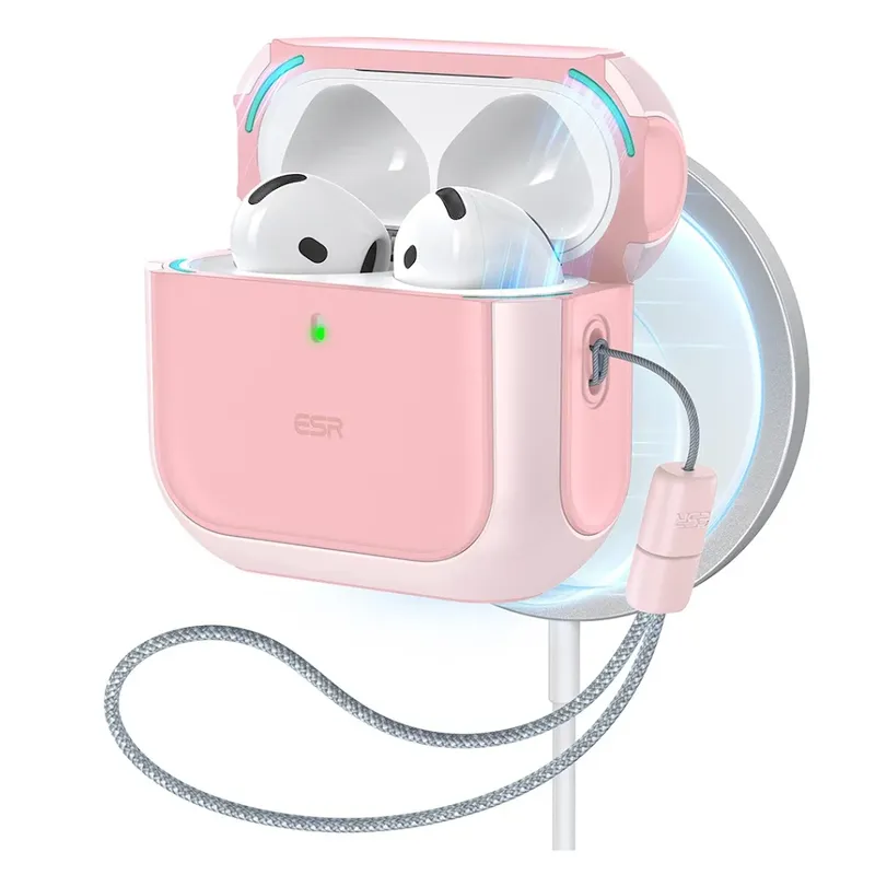 Capa ESR para AirPods 4 MagSafe Trava Magnética Alça Púrpura