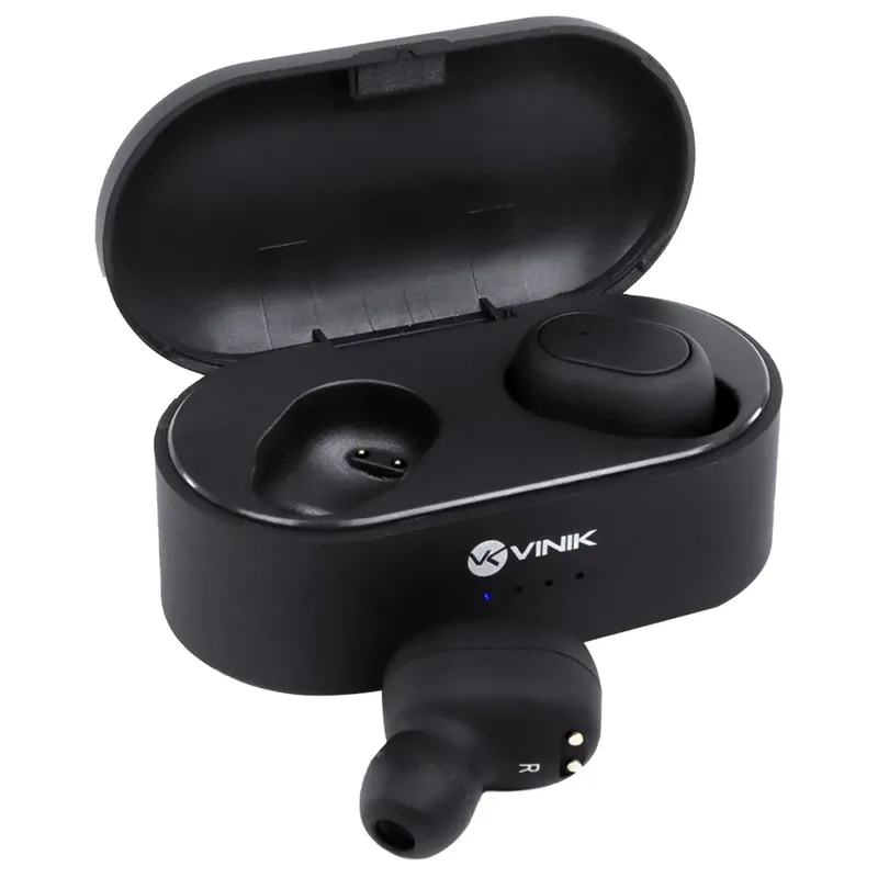 Fone de Ouvido Vinik Sem Fio, Easy Dots, Bluetooth 5.0, Preto