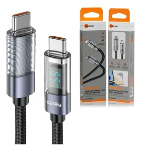 Cabo Tipo C Turbo 65w Pd 1 Metro Com Display Digital