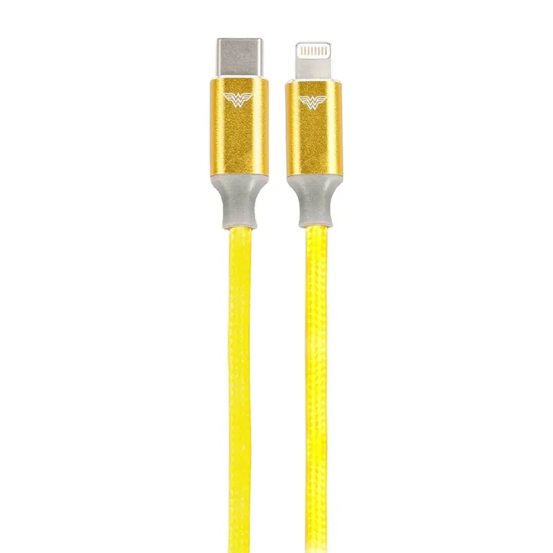 Carregador Gan Flash Cabo Usb C X Lightning Mulher Maravilha
