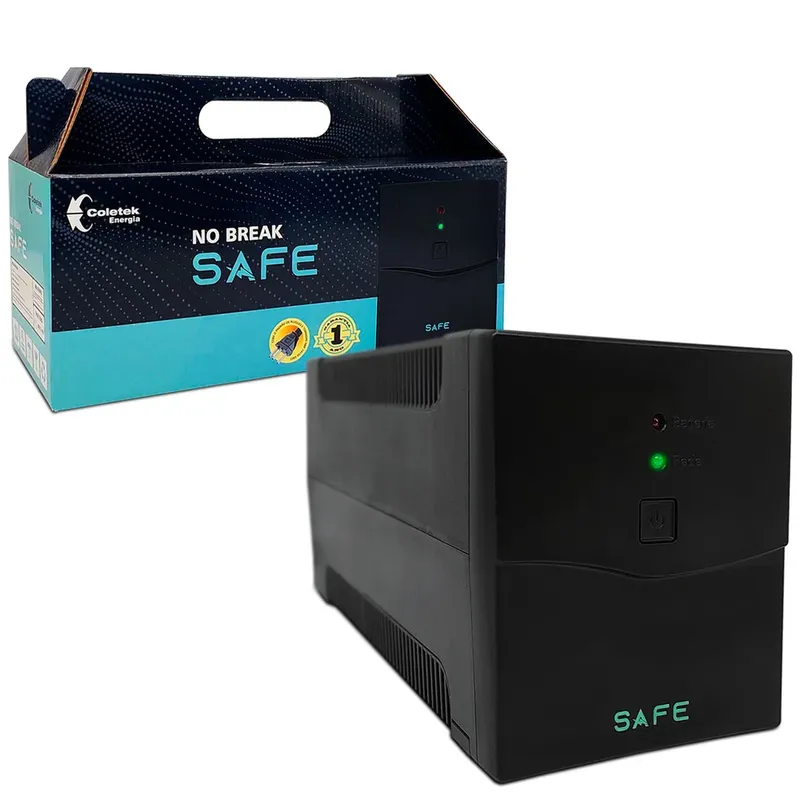 Nobreak 600va Coletek Safe600, Entrada Bivolt Automático, Saída 115v, 4 Tomadas, 1x Bat. 12v/7ah