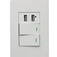 Interruptor Duplo De Parede Com 2 Portas Carregador Usb