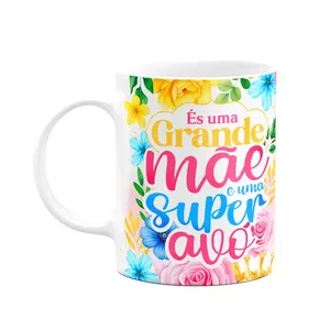 Caneca Floral Mães - Avó, Uma Grande Mãe, Uma Incrível Avó