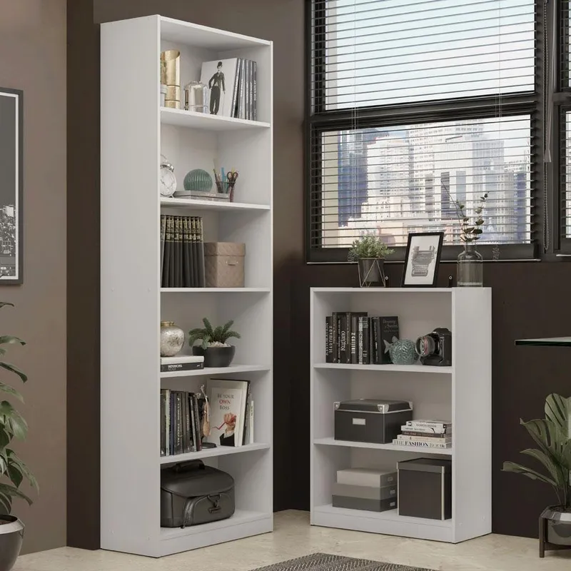 Kit Madesa Estante Livreiro 6908 + Estante Livreiro 6907,Branco