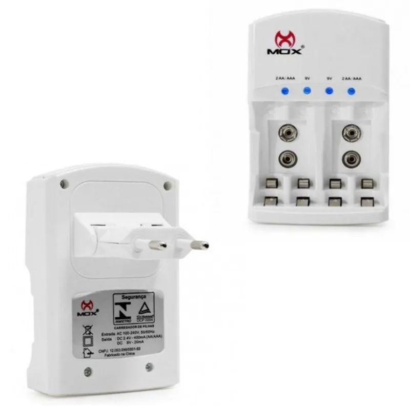 Carregador Pilha Mox Aa/aaa Bat 9v Mo-cp52 / Un/