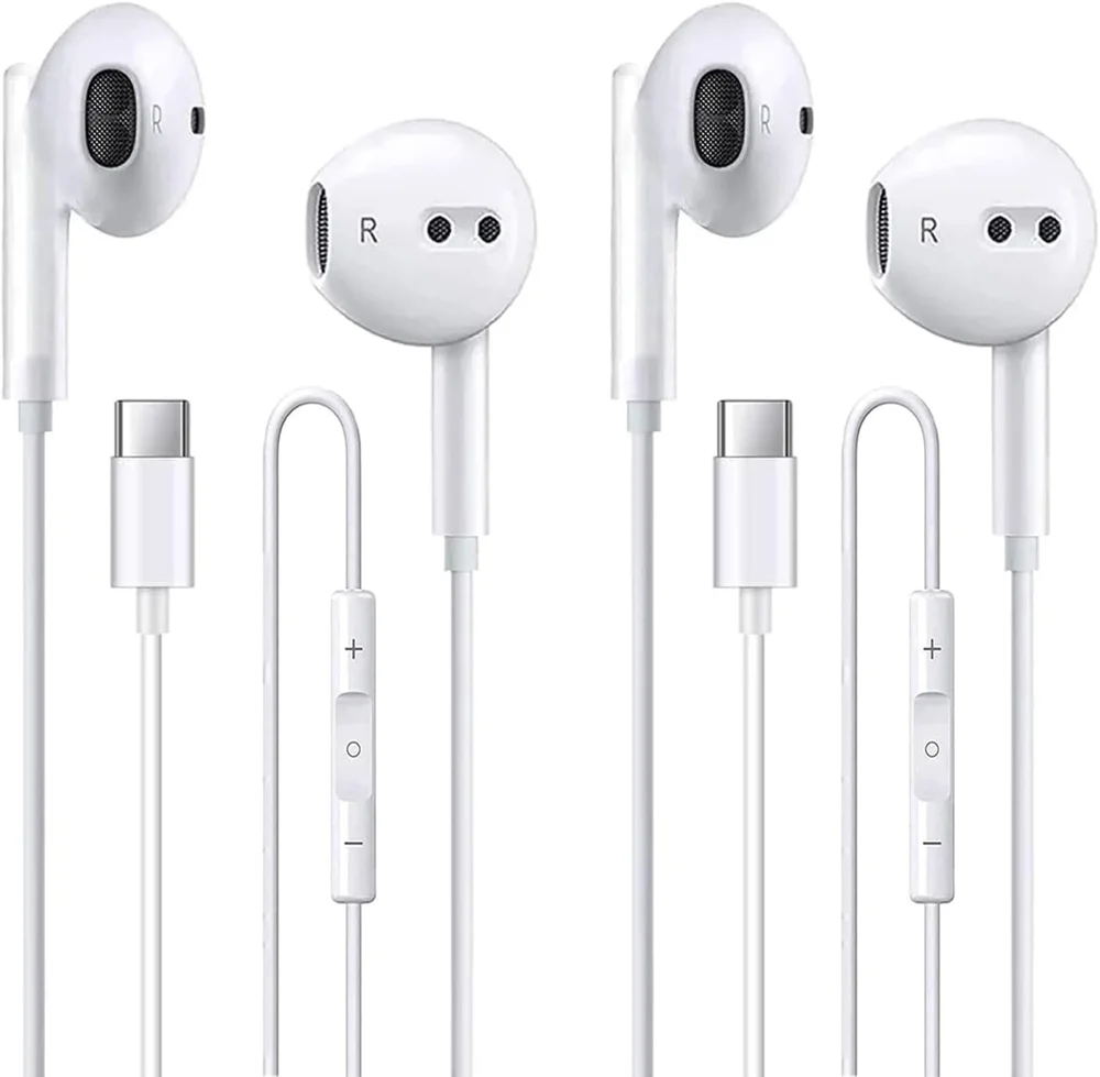 Pacote Com 2 Fones De Ouvido Usb C Para Iphone 17/17 Pro/17pro Max/16/16 Pro/16 Plus/16 Pro Max/15/15 Plus/15 Pro Max, Fones De Ouvido Usb Tipo C Hifi