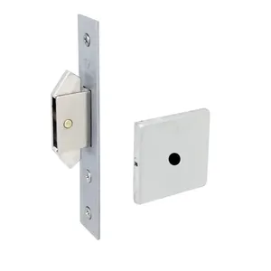 Fechadura Banheiro 623 Porta De Correr Asa De Avião 45mm Ros529 Cromo Acetinado Haga
