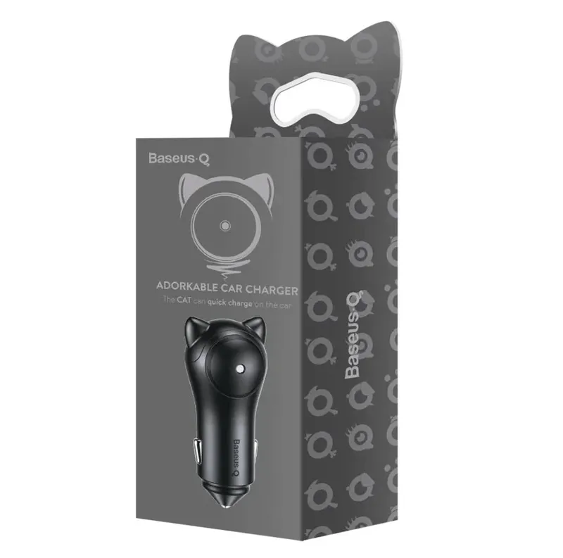 Carregador Veicular Baseus Adorkable Ccall-dm01 Com 2 Portas Usb 3a (preto)