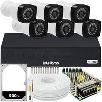 Kit 6 Câmeras Segurança 2 Mega Full HD Ir + DVR Intelbras 1008
