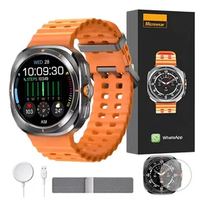 Smartwatch Bazik Prime Ma27 Ultra Nfc Gps Ip68 Bluetooth Monitor Saúde Preto Laranja Preto Cor Da Pulseira:laranja/preto