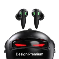 Fone Bluetooth Gamer LED Case Futurista Olhos Vermelhos
