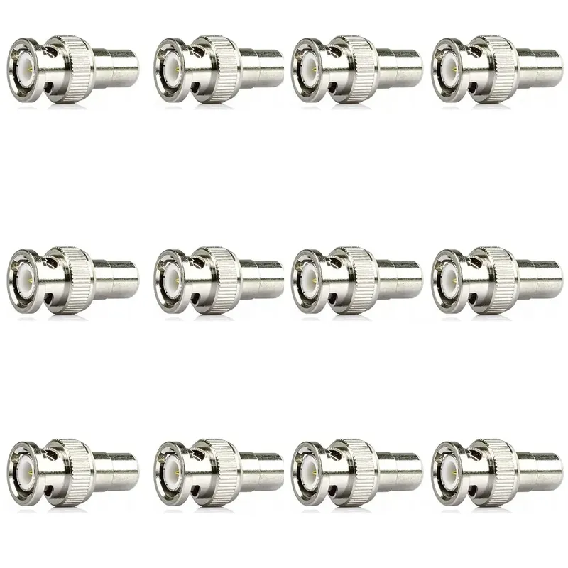 Kit 10 Adaptador Entra Rca Sai Bnc Bnc Macho Rca Fêmea