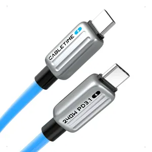 Cabo Carregador Usb C Alta Velocidade Turbo 240w Azul 1m