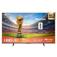 Smart Tv 4k75” " Hisense Com Dolby Vision E Compatibilidade Com Alexa E Google Home - 75a6nv - Bivolt