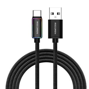 Cabo Tipo C Turbo 3a Rocoren Micai Series RGB Usb 1m - Rcxcat-mc01
