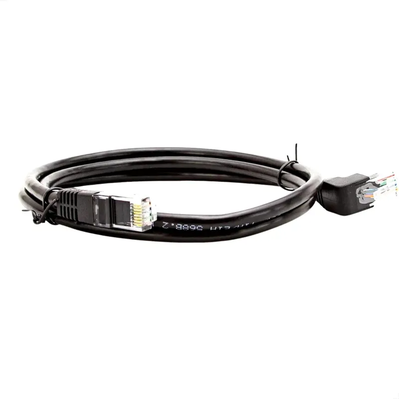 Cabo De Rede Cat5e Plug 90° Graus Para Cima Preto - 5 Metros