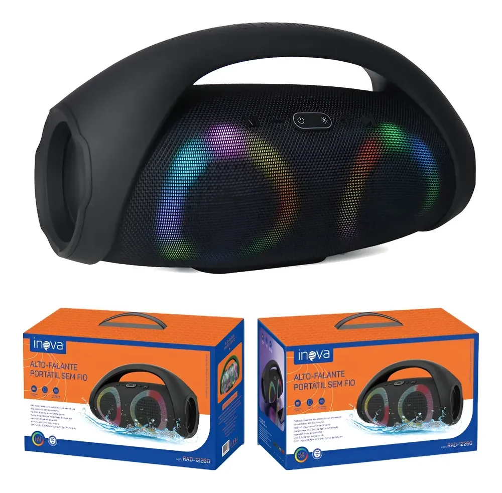 Caixa De Som Portátil Booms Box Alça Amplificador Bluetooth - Inova Camuflada