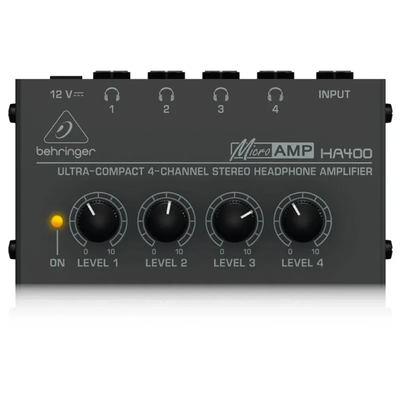 Amplificador De Fones Behringer HA400, 4 Canais Stereo, Powerplay