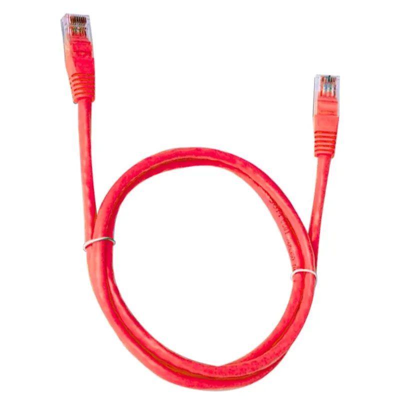 Cabo De Rede UTP - Patch Cord, RJ45 Cat5e, 1.5 Metro, Vermelho, Plus Cable - PC-ETHU15RD