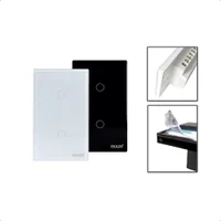 Interruptor Touch Intelig 2botões Wifi Alexa Google - Preto