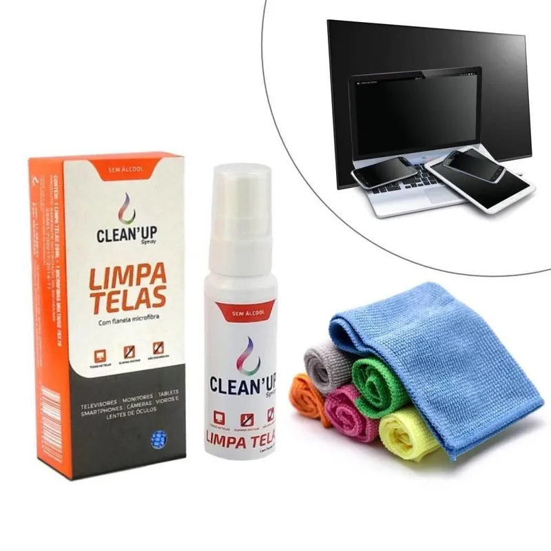 Limpa Tela Smart Tv LED Notebook Tablet Celular Monitor Camera Pelicula Gps