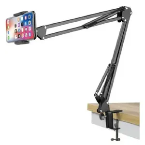 Suporte Celular Tablet Braço Metal Longo Flexível Para Mesa