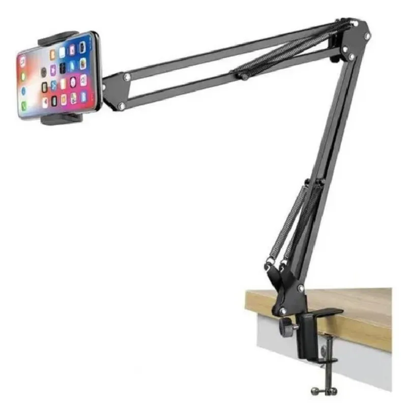 Suporte Celular Tablet Braço Metal Longo Flexível Para Mesa