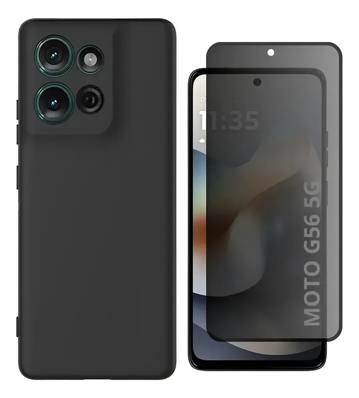 Capa Case Silicone Aveludada Para Moto G56 + Película Privativa De Vidro