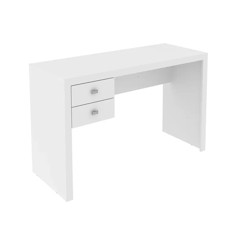 Mesa Com 2 Gavetas Para Escritório Home Office - Gran Belo Me4123 Mdp Branco.