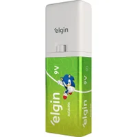 Pilha Bateria 9v C/lanterna LED Luz Azul
