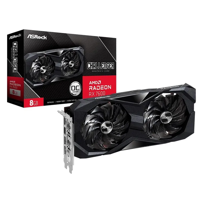 Placa de Vídeo AsRock RX 7600 Challenger OC 8GB GDDR6 | Terabyte