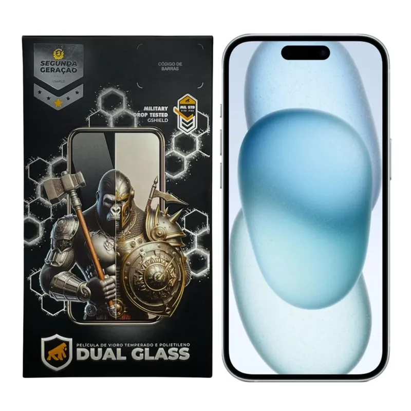 Película Para Iphone 16 Plus - Dual Glass Preta - Gshield