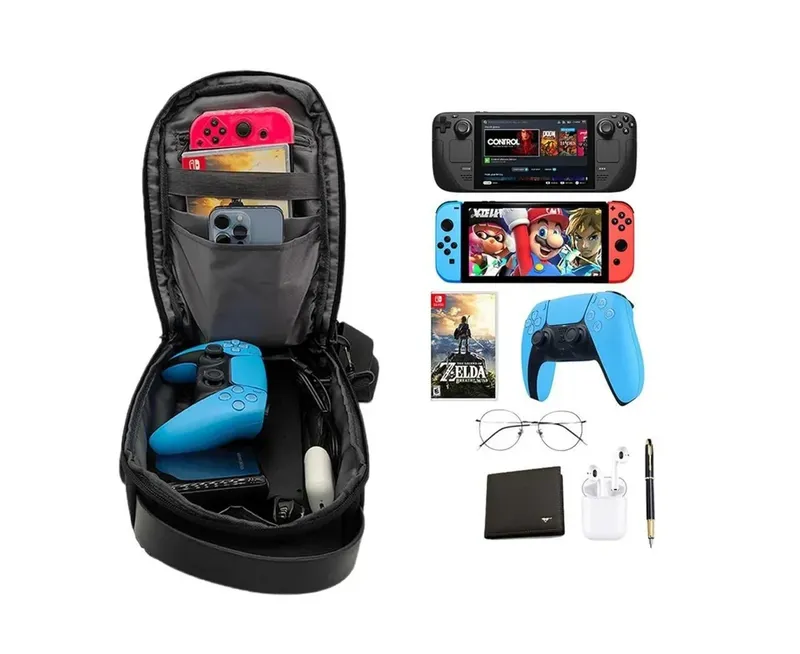 Bolsa Mochila Transporte Para Nintendo Switch Steam Deck Playstation Portal Case Preta