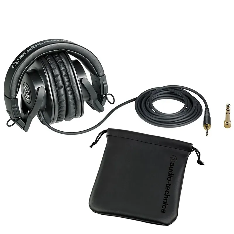 Headset Audio-Technica ATH-M30x, Profissional, Monitor de Estúdio, Preto, P2 e P10 Dobrável - ATH-M30x