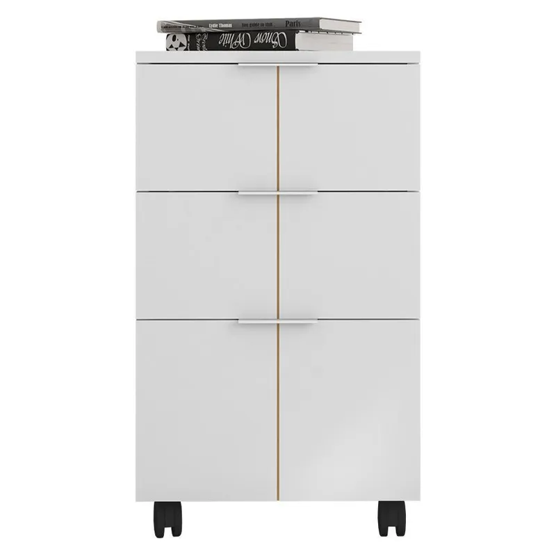 Gaveteiro Caemmun, 3 Gavetas Cubic - Branco Fosco