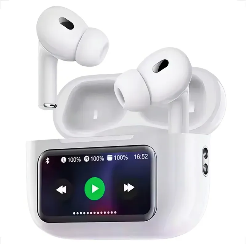 Fone De Ouvido Bluetooth Tws Com Display Touch LED Basike Branco