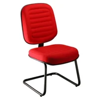 Cadeira Design Office Móveis, Até 120 Kg, Sem Braços, Blenda, Base Fixa Em S - Vermelho