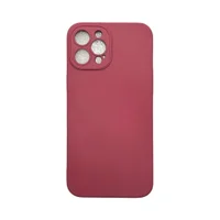Capa Iphone 12 Pro Max Silicone Aveludada Protege Câmera Colorida Capinha Anti Impacto Iphone 12 Pro Max:vinho