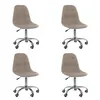 Kit 04 Cadeiras Oficial Webshop Office Base Cromada Giratória Saarinen, Bege