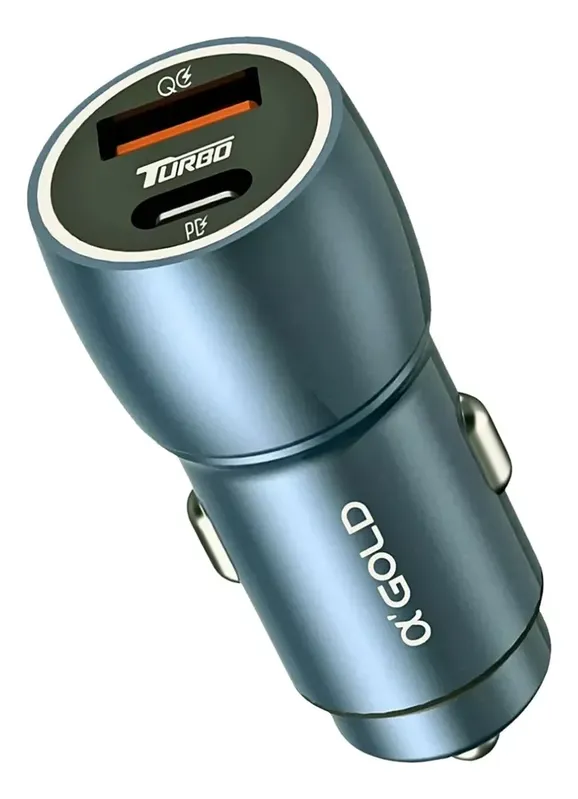 Carregador Veicular Turbo 60w Usb-c E Usb-a 2 Entradas