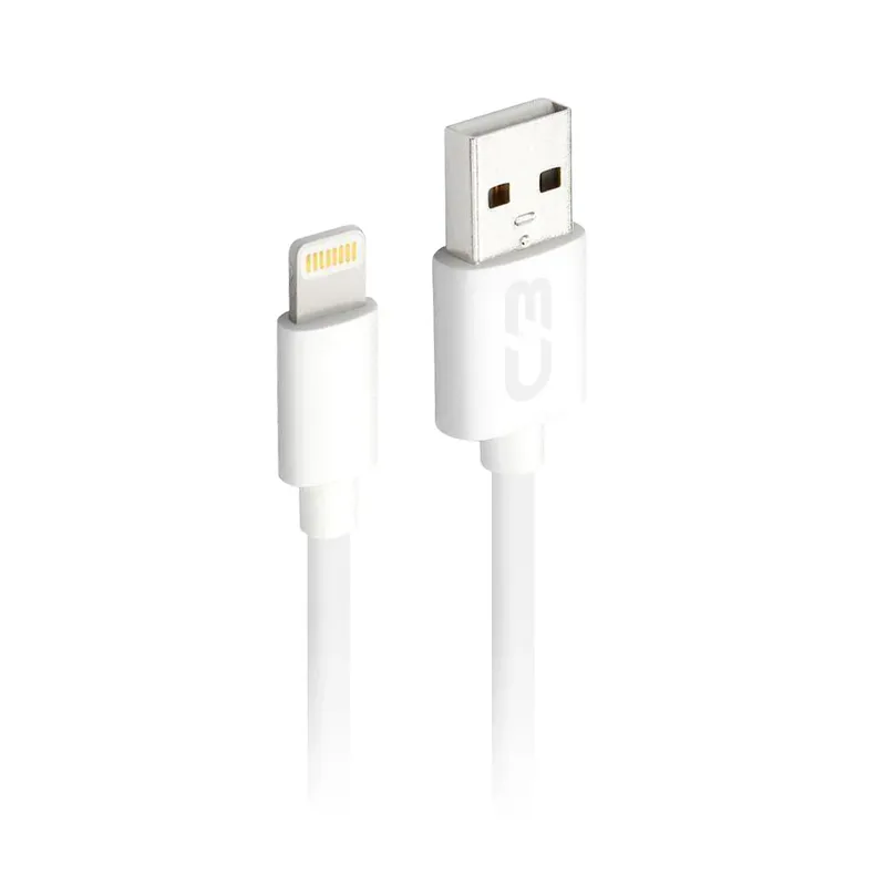 Cabo Lightning X USB, C3Tech, 2m, Branco - Cb-l20wh