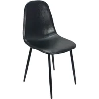 Cadeira Tânia Charla Estofada Pu Vintage Base Cor Preta - Preto.
