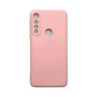 Capa Moto G8 Play Silicone Aveludada Protege Câmera Colorida Capinha Anti Impacto Moto G8 Play:rosa 02