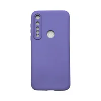 Capa Moto G8 Plus Silicone Aveludada Protege Câmera Colorida Capinha Anti Impacto Moto G8 Plus:roxo