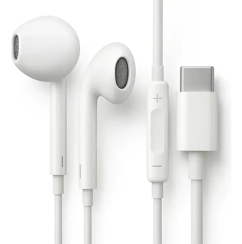 Fone De Ouvido Tipo C Para Linha Iphone 15 E 16 Branco